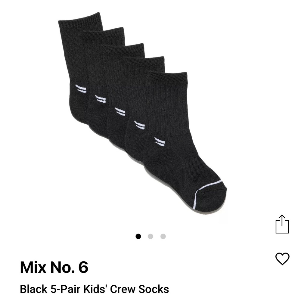 Mix No. 6 Black Crew Socks with White Stripes
